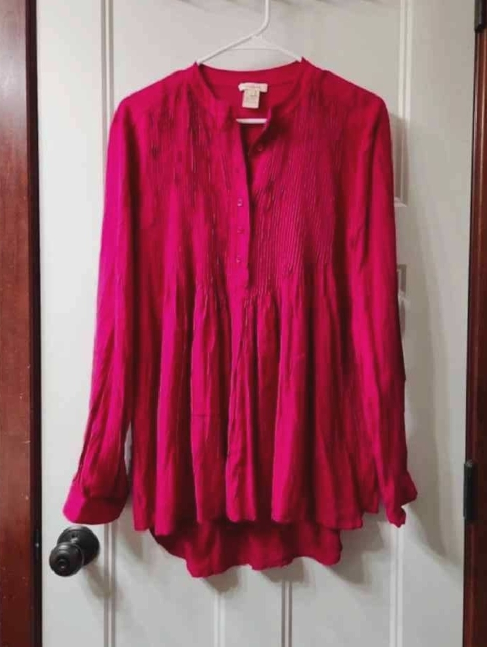 Sundance Fuchsia Pintuck Peasant Tunic